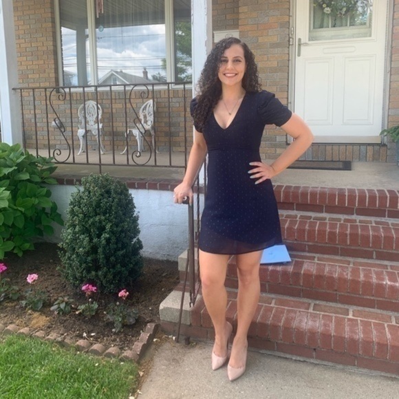 Express Navy Blue A-line Dress Size XS - Picture 1 of 16